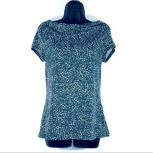 Merona Animal Print Cowl Neck Shirt Gray Leopard